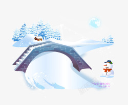 雪景中的桥素材