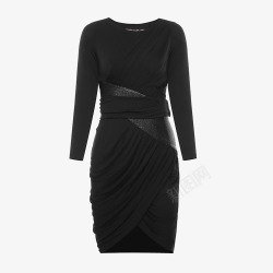 黑色长裙设计黑色女士连衣裙中长裙高清图片