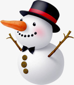 创意摄影圣诞节元素戴礼帽的雪人素材