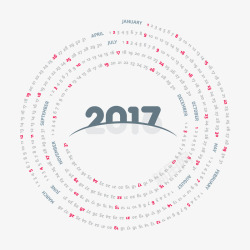 2017年圆形日历矢量图素材