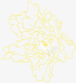 手绘黄色春节线条花纹素材