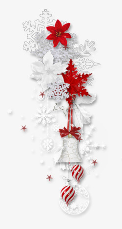 白色铃铛圣诞节雪花高清图片