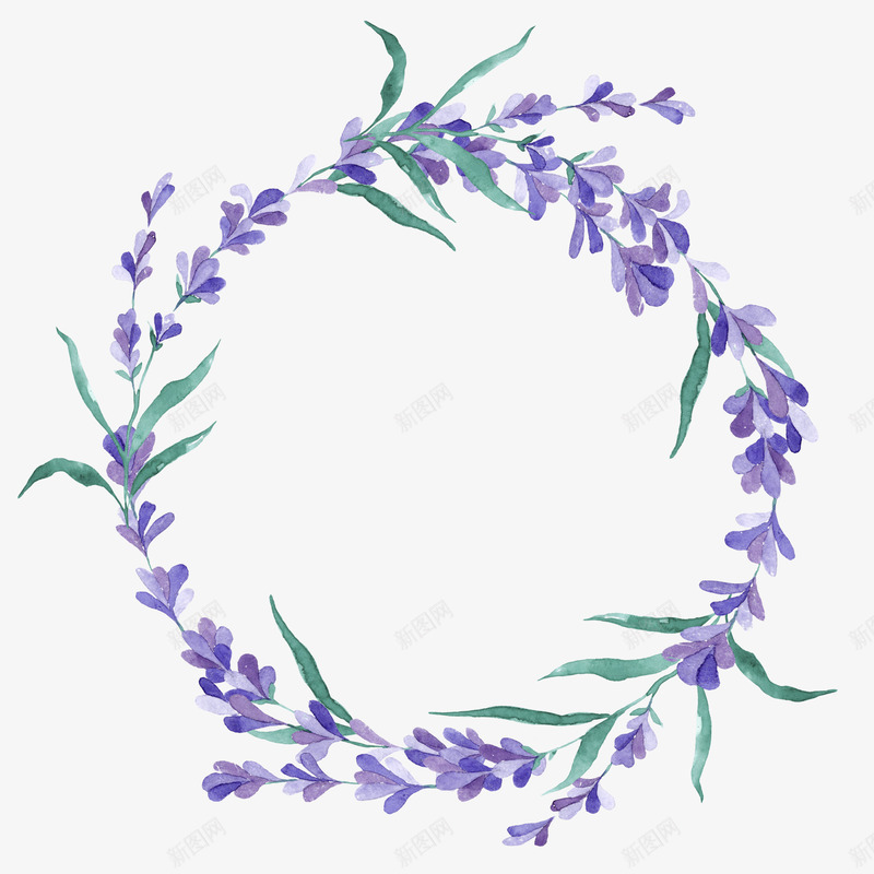 薰衣草花环png免抠素材_88icon https://88icon.com 产品实物 彩绘 紫色 花环 薰衣草