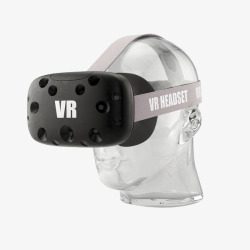 科幻人戴着VR眼镜的人体模型高清图片