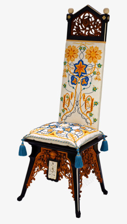 古董象牙乌木椅实物图素材