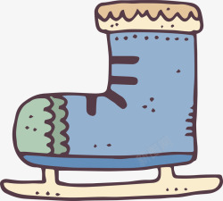 蓝色溜冰鞋素材