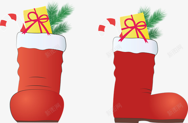 红色圣诞节装饰袜子png免抠素材_88icon https://88icon.com 圣诞元素 圣诞快乐 圣诞节 庆祝 礼物 节日 袜子 装饰