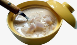 瓷碗里的椰奶香芋西米露素材