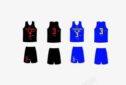四套篮球球队球衣素材