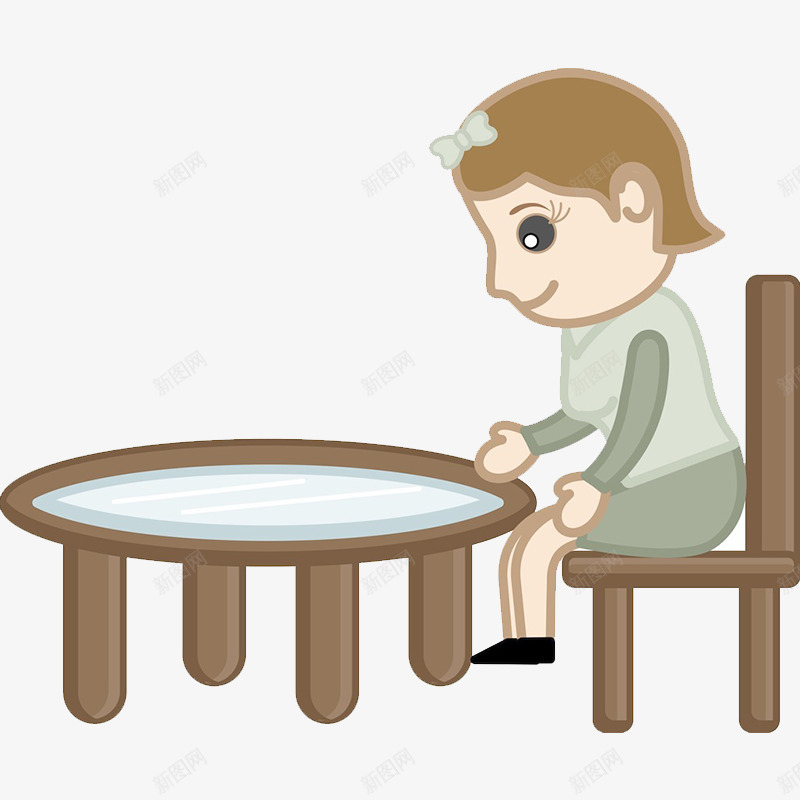 坐在桌子旁的小女生png免抠素材_88icon https://88icon.com 坐在椅子上的人 桌子 椅子 看着桌子 短发小女生