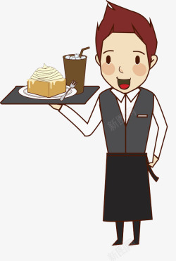 帅的服务员素材