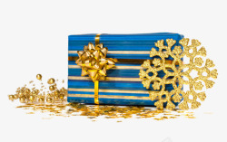 圣诞节蓝色礼盒素材