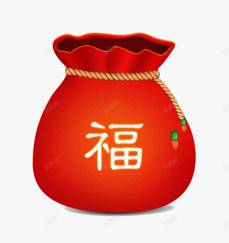 春节祝福福袋png免抠素材_88icon https://88icon.com 喜庆 新年 新年福袋 礼品袋 祝福 福袋 红色