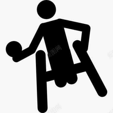 运动人物剪影残奥会篮球剪影的一个球员在轮子上的椅子图标图标