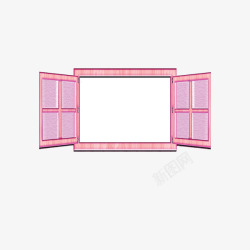 粉色窗户打开元素素材