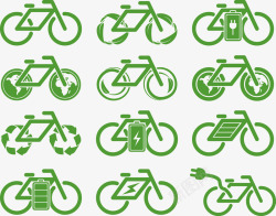 公共自行车自行车绿色环保标识矢量图图标高清图片