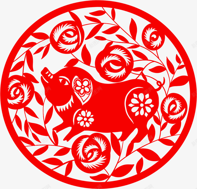 春节剪纸画元素png免抠素材_88icon https://88icon.com 元素 免扣 剪纸画 艺术