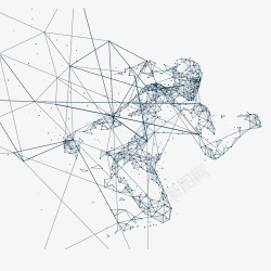科技线条人物速跑图素材