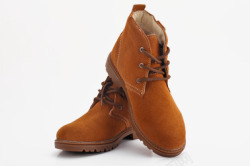 棕色冬季男鞋产品素材