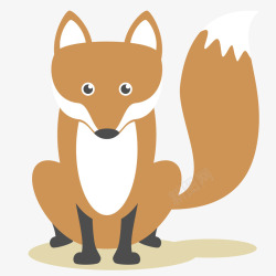 卡通坐着的狐狸矢量图素材