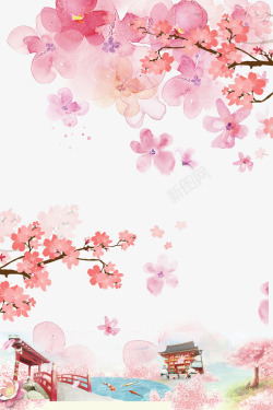 清新感恩十年母亲节粉色清新花朵背景高清图片