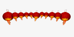 春节红色灯笼串素材