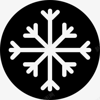 雪花啤酒节雪花的晶体在一个圆圈图标图标