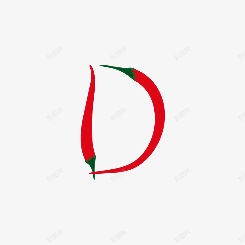 辣椒字母Dpng免抠素材_88icon https://88icon.com 字母 字母D 矢量字母 红色 辣椒 辣椒字母