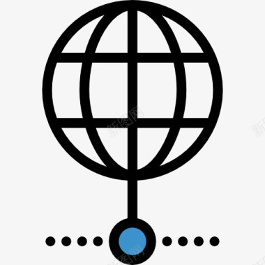 白色网格全球图标图标