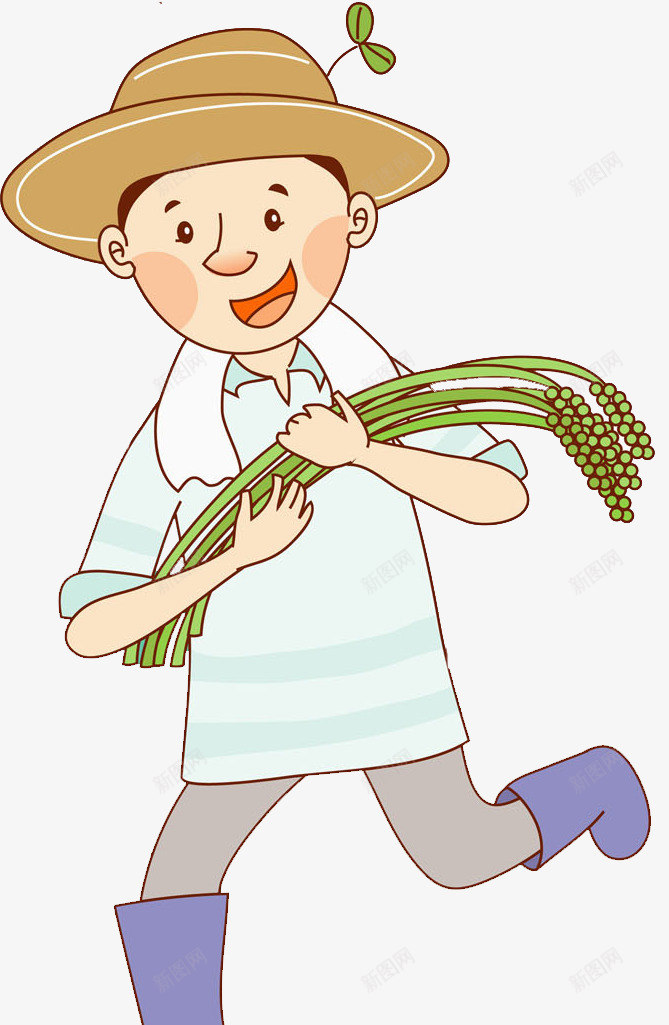抱着麦穗的男人png免抠素材_88icon https://88icon.com 丰收的 农民 卡通 插图 男人 高兴地 麦穗