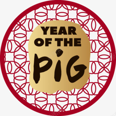 春节传统元素猪年logo图标图标