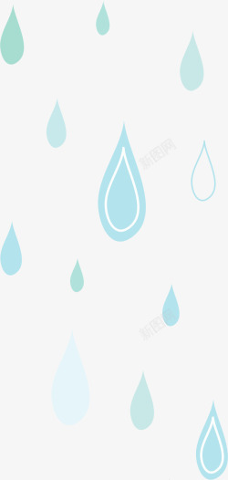 水滴漂浮蓝色雨滴漂浮高清图片
