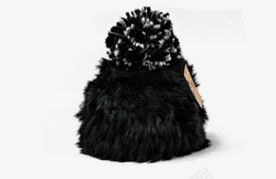 狐狸毛球针织帽女韩版冬季女士毛线帽高清图片