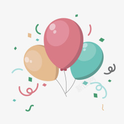 漂浮气球免抠PNG卡通彩色气球碎片高清图片