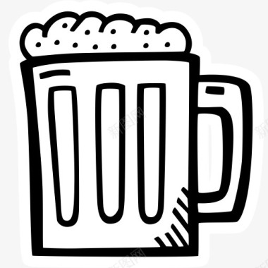 酒啤酒饮料庆典喝方新的一年的手图标图标