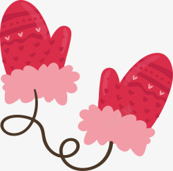 暖冬手套粉红色的暖冬手套矢量图高清图片