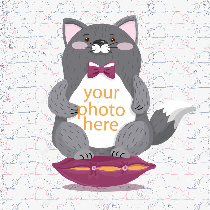 可爱灰色猫咪png免抠素材_88icon https://88icon.com 宠物 手绘动物 灰色猫 猫咪 老鼠背景
