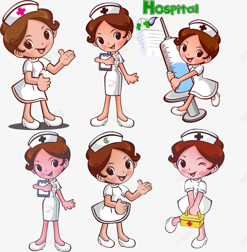 卡通人物护士png免抠素材_88icon https://88icon.com 人物 卡通 卡通人物 护士 插画