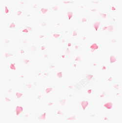 飞舞的桃花漂浮飞舞粉红花瓣矢量图高清图片