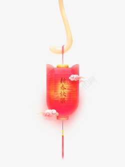 新春快乐红色灯笼素材