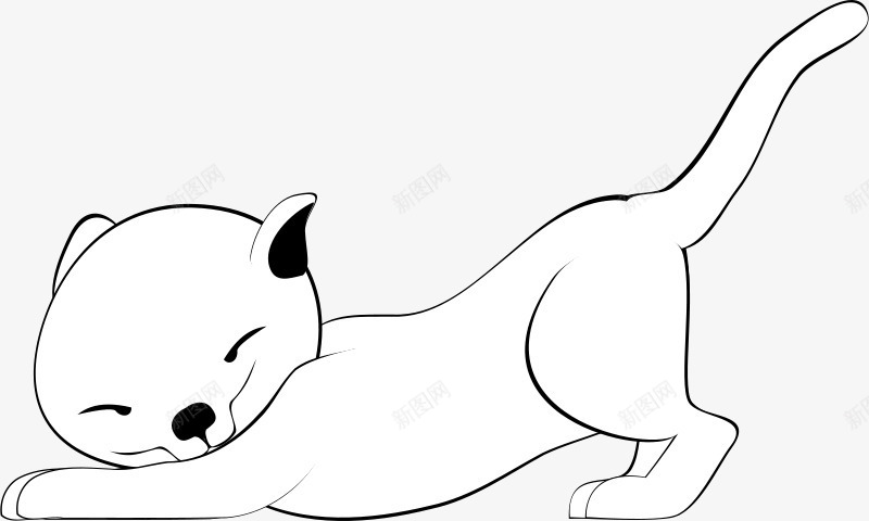 白色的伸懒腰的卡通小猫png免抠素材_88icon https://88icon.com 伸腰 卡通 懒腰 猫 白色 白色卡通