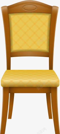 黄色卡通实木椅子素材