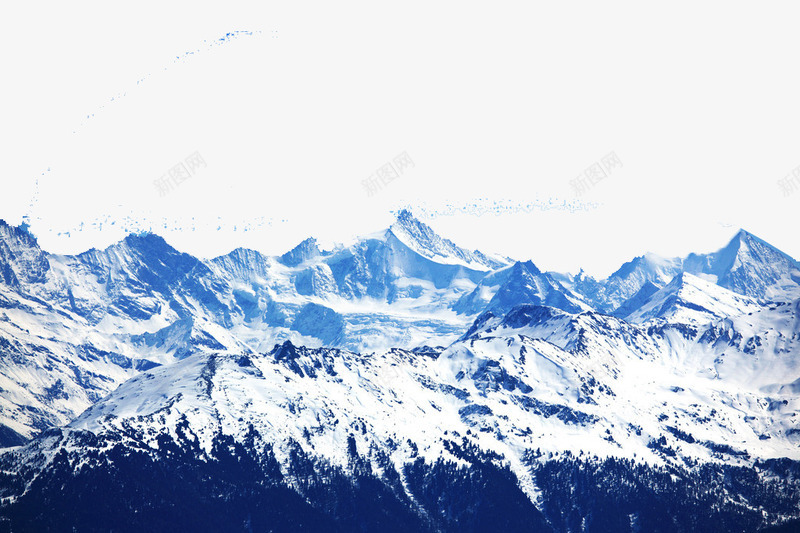 蓝色雪山景色png免抠素材_88icon https://88icon.com 景色 瀑布 美景 雪山 雪山瀑布