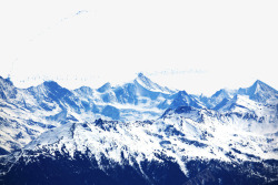 蓝色雪山景色素材