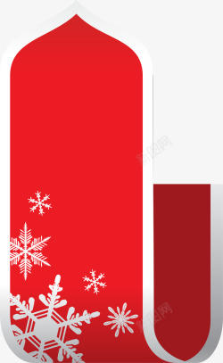 冬季横幅红色雪花标签高清图片