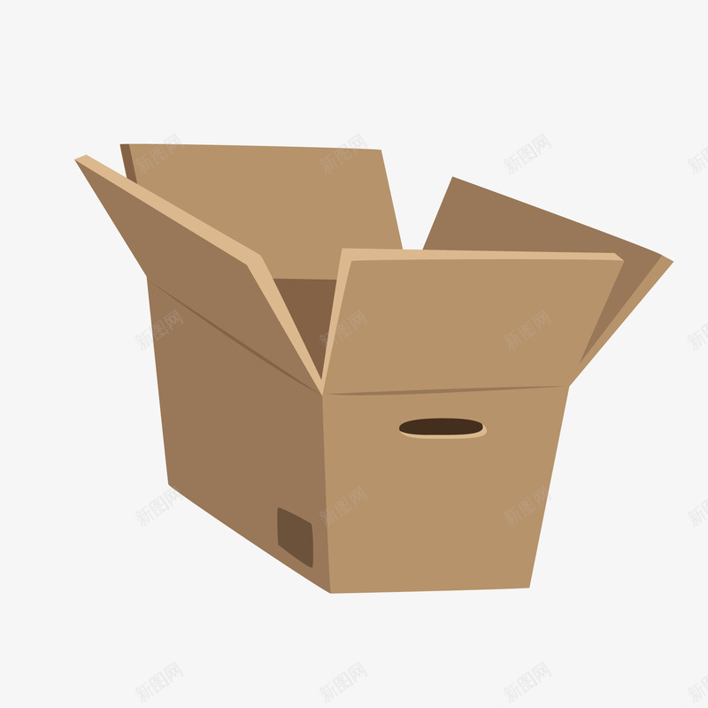 创意纸箱子矢量图ai免抠素材_88icon https://88icon.com 创意 包装箱 卡通 打开的纸箱 牛皮纸箱子 物流 矢量图 运输