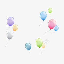卡通马卡龙颜色气球漂浮效果素材