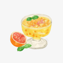 鲜榨橙汁手绘画片素材