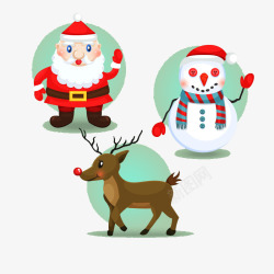 圣诞老人雪人和麋鹿素材