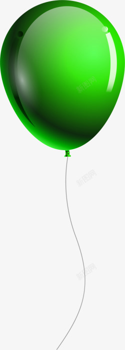 一个气球儿童节美丽绿色气球高清图片